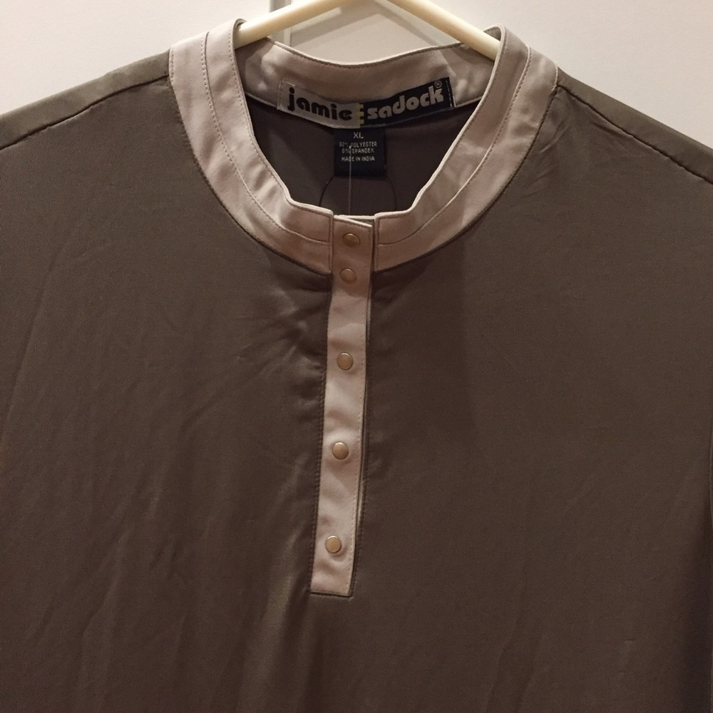 Jamie Sadock Sleeveless Active Golf Top - Taupe XL NWT